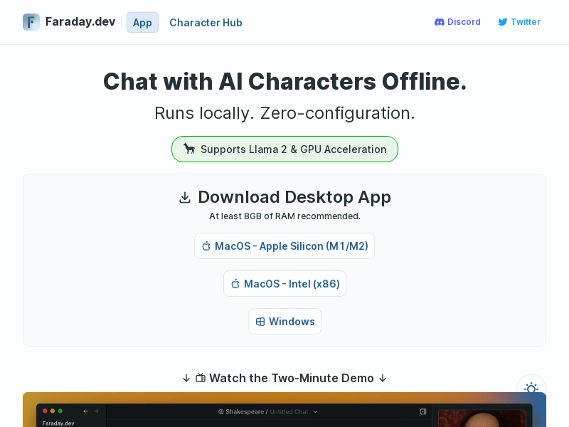 Faraday.dev product screenshot