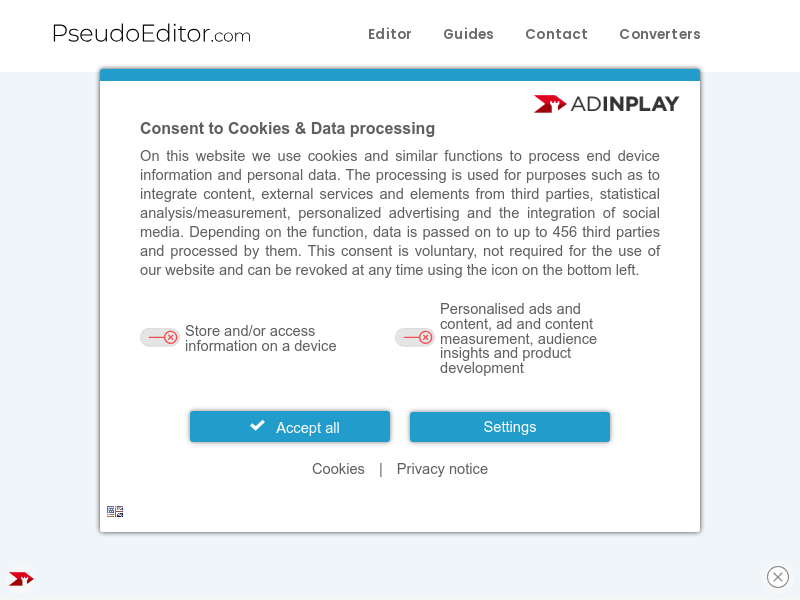 PseudoEditor product screenshot