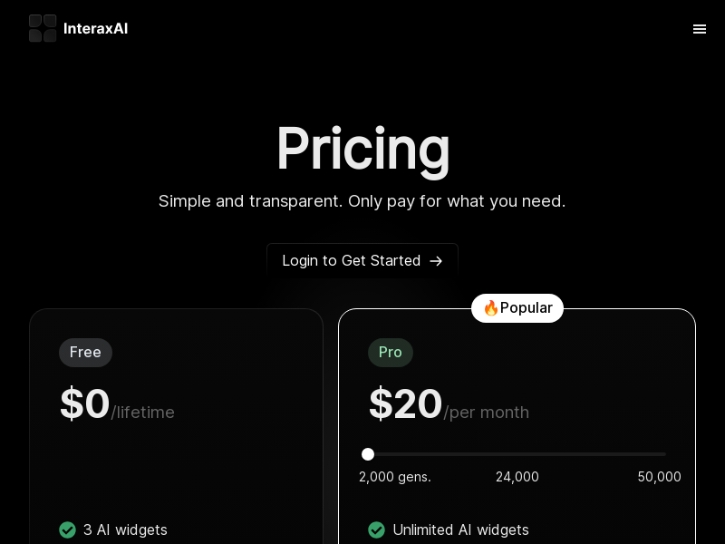 InteraxAI product screenshot