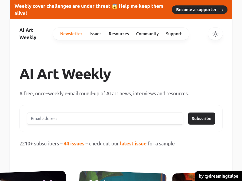 AI Art Weekly product screenshot