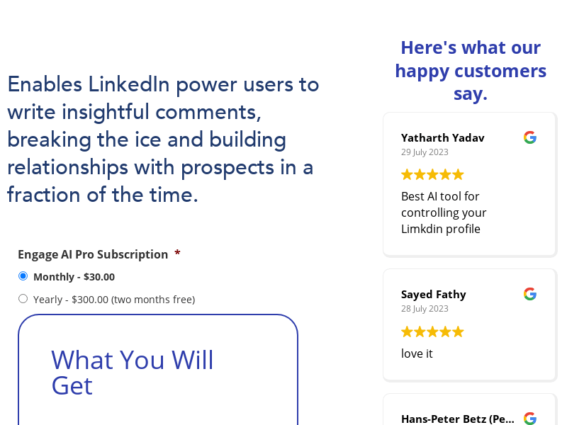 Engage AI product screenshot