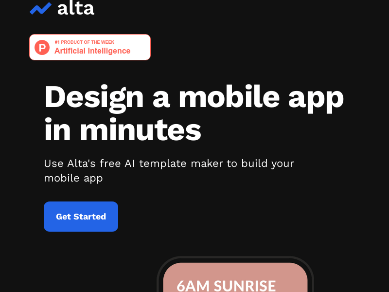 Alta product screenshot