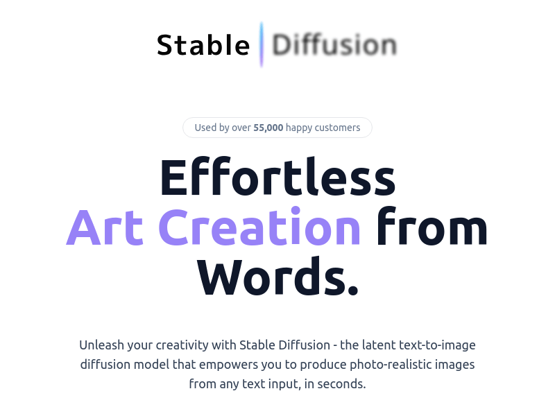 Stable Diffusion Model product screenshot