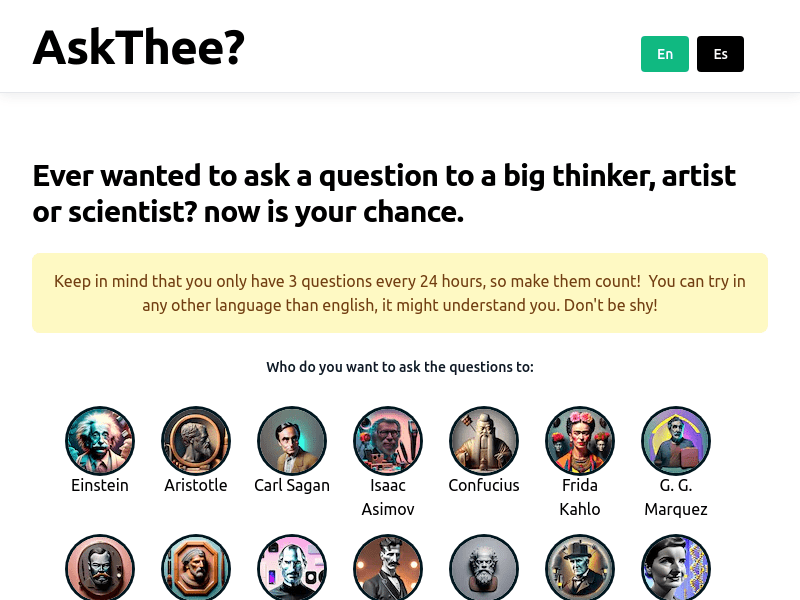 AskThee product screenshot