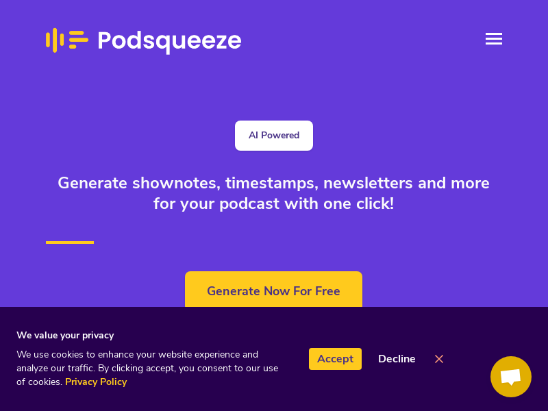Podsqueeze product screenshot
