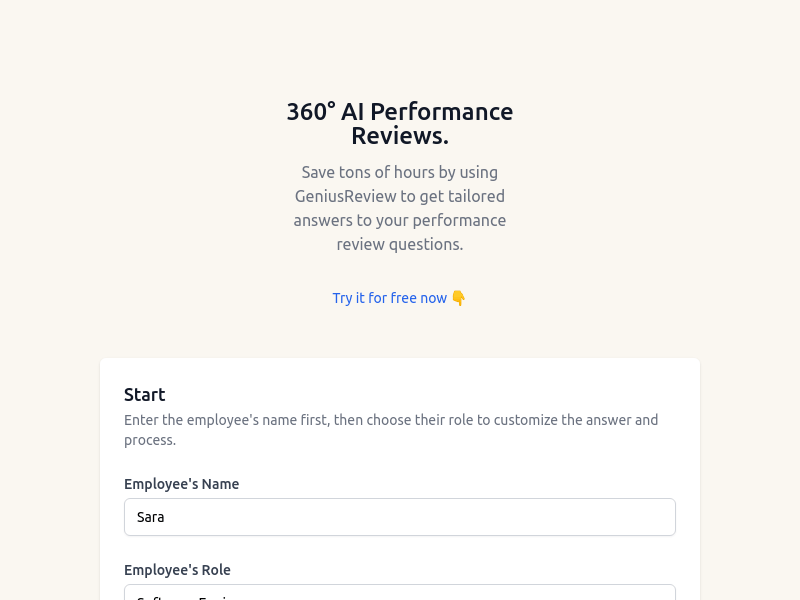 GeniusReview product screenshot