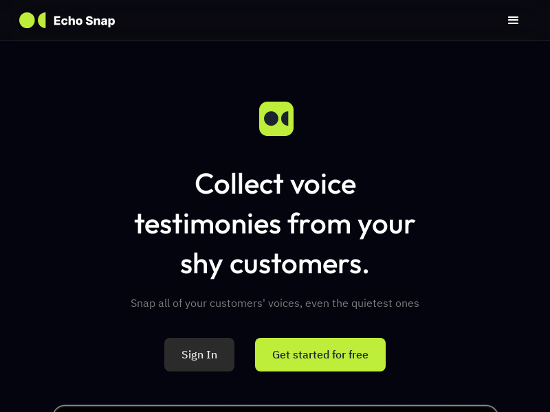 Echo Snap product screenshot