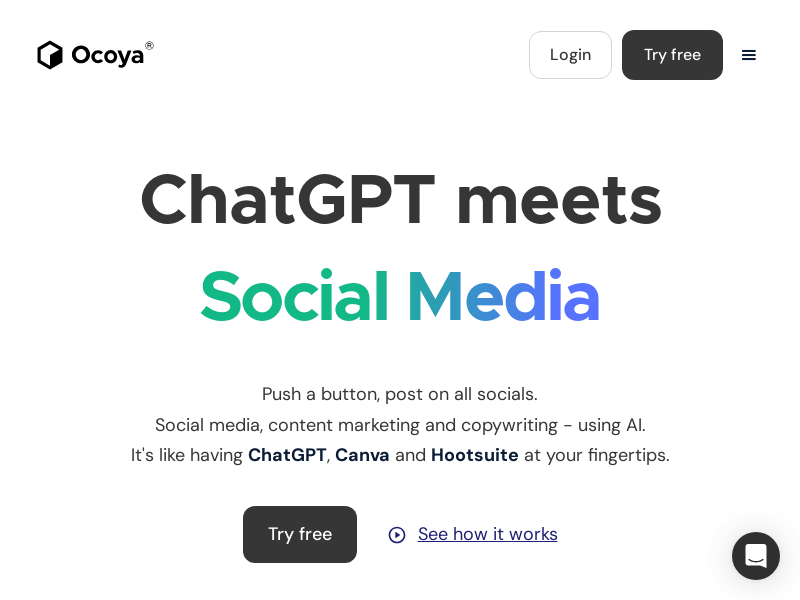 Ocoya product screenshot