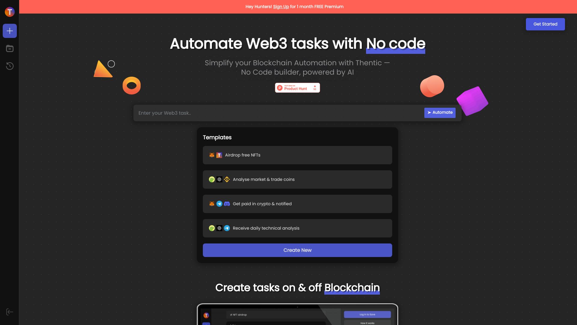 Thentic product screenshot