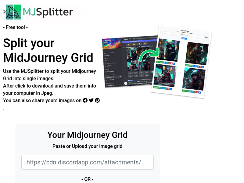 Midjourney Splitter product screenshot