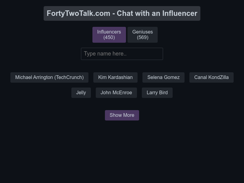 FortyTwoTalk.com product screenshot