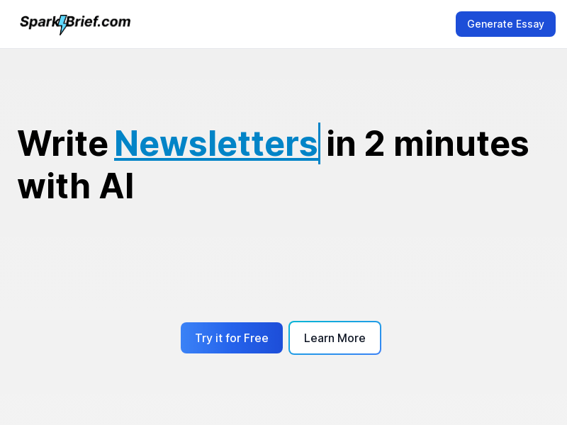 SparkBrief product screenshot