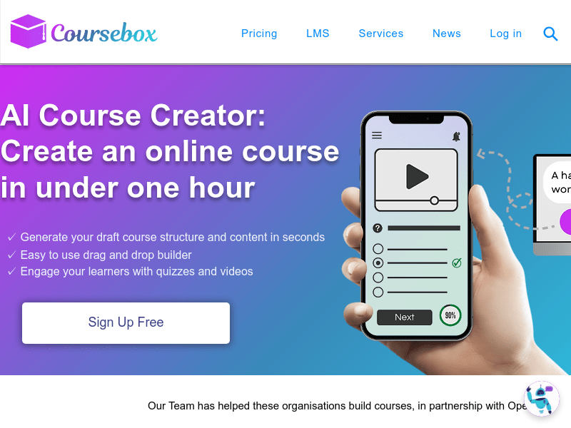 Coursebox product screenshot