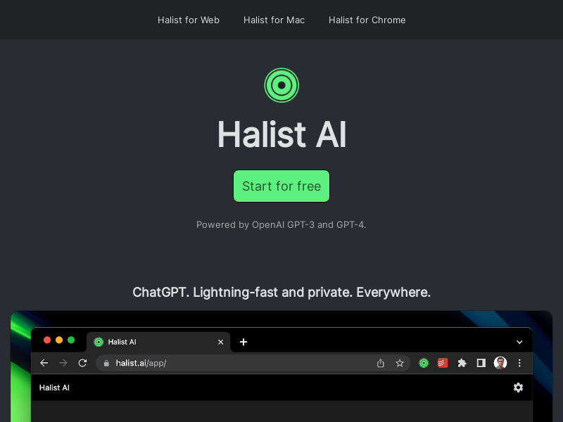 Halist AI product screenshot